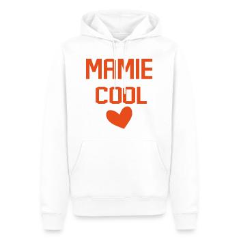 MAMIE COOL COEUR - Sweat à capuche Premium bio Homme - blanc - Devant - Nico (187cm)