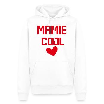 MAMIE COOL COEUR - Sweat à capuche Premium bio Homme - blanc - Devant - Nico (187cm)