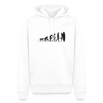 Evolution Surf - Männer Premium Bio Hoodie - Weiß - Vorne - Nico (187cm)