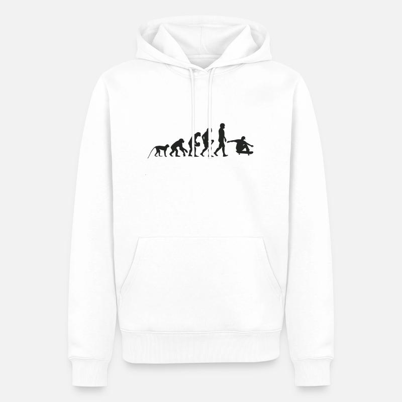 Evolution Skate - Sweat à capuche Premium bio Homme - blanc