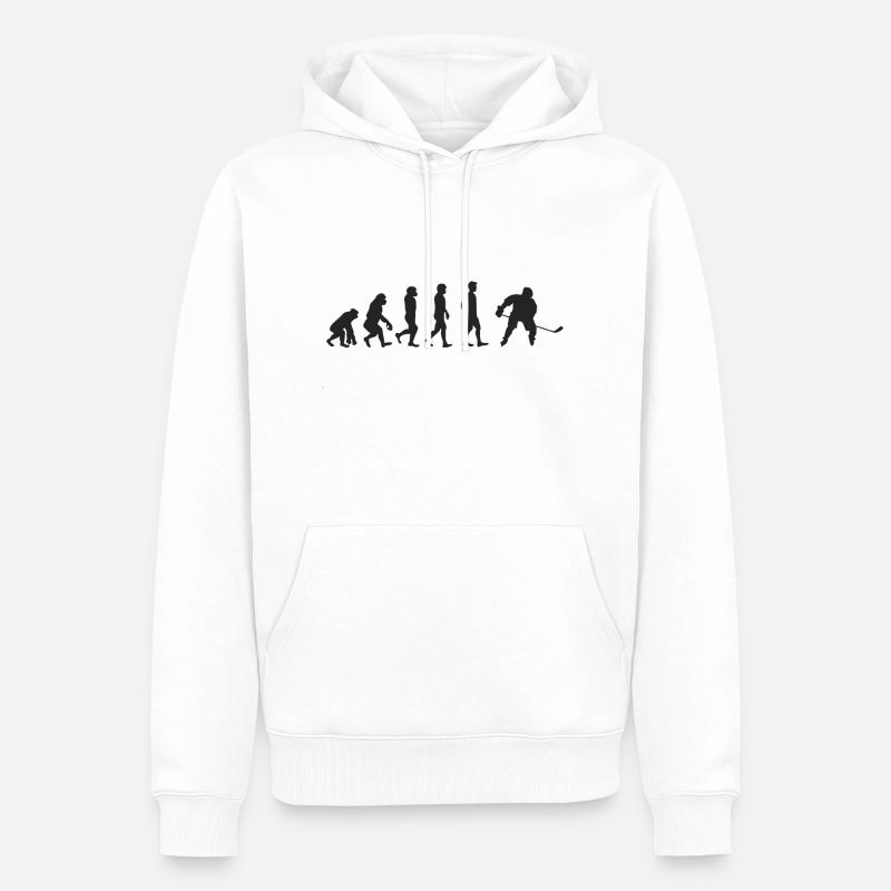 Evolution de hockey sur glace - Sweat à capuche Premium bio Homme - blanc
