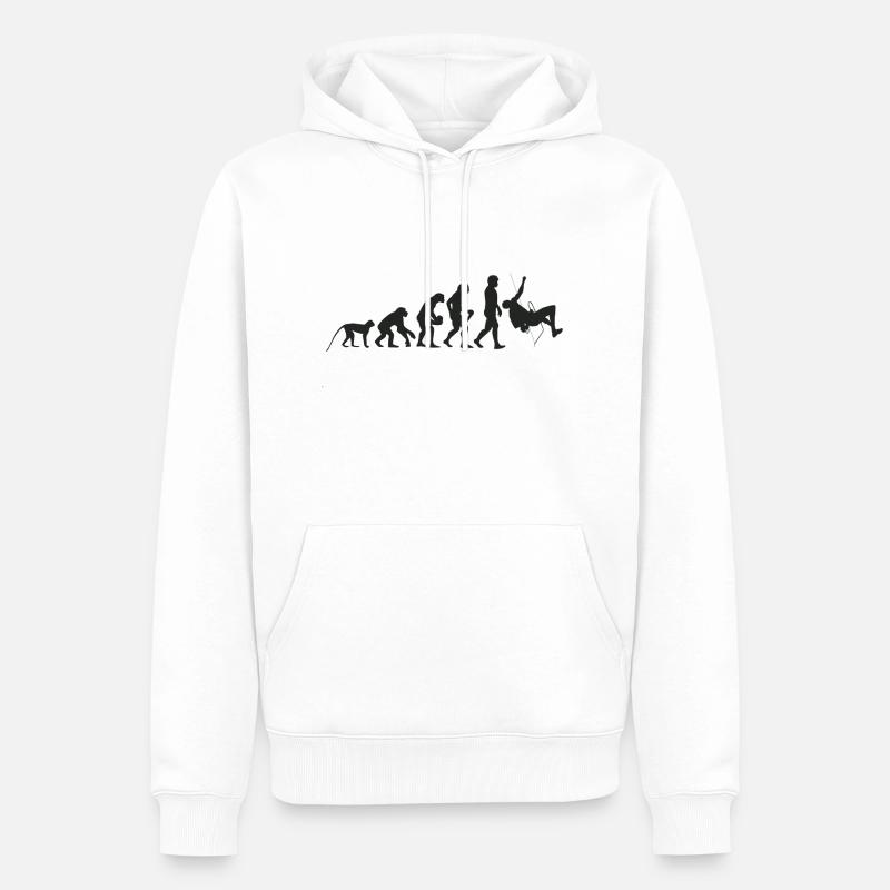 Evolution Klettern - Männer Premium Bio Hoodie - Weiß