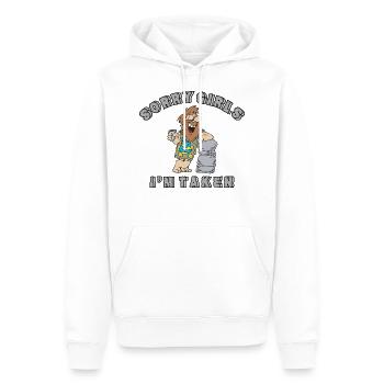 Engagiert Traurige Mädchen ich bin Taken - Männer Premium Bio Hoodie - Weiß - Vorne - Nico (187cm)