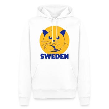 British Shorthair SUEDE - Sweat à capuche Premium bio Homme - blanc - Devant - Nico (187cm)