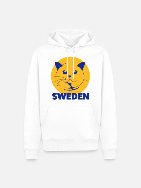 Britisch Kurz SCHWEDEN - Männer Premium Bio Hoodie - Weiß