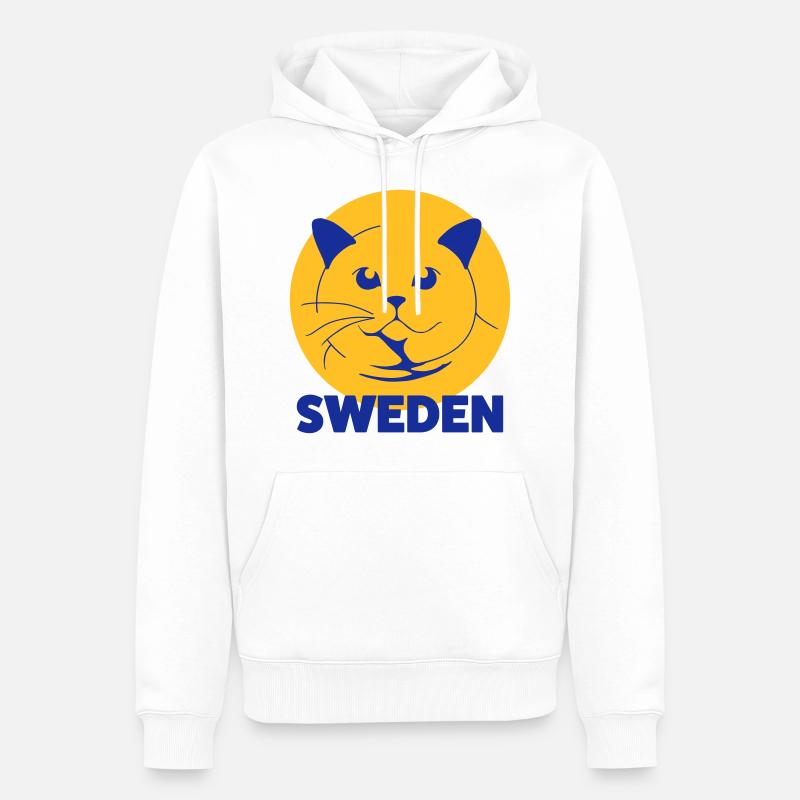 Britisch Kurz SCHWEDEN - Männer Premium Bio Hoodie - Weiß