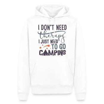 Je n’ai pas besoin de thérapie- je dois juste camper - Sweat à capuche Premium bio Homme - blanc - Devant - Nico (187cm)