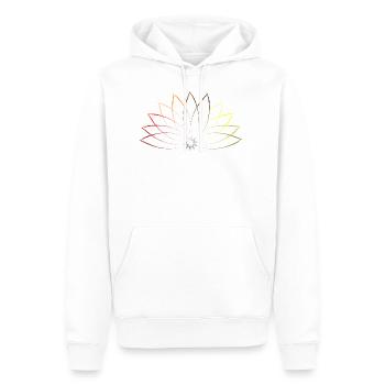 Farbenfrohe Lotusblume - Meditation Zen - Männer Premium Bio Hoodie - Weiß - Vorne - Nico (187cm)