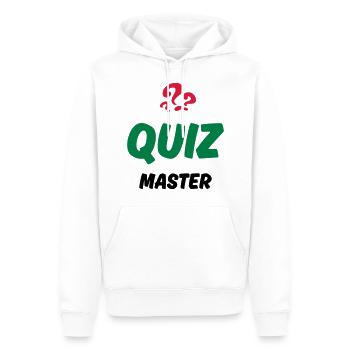 QUIZ MASTER - PUB QUIZ - WER WIRD MILLIONÄR - Männer Premium Bio Hoodie - Weiß - Vorne - Nico (187cm)