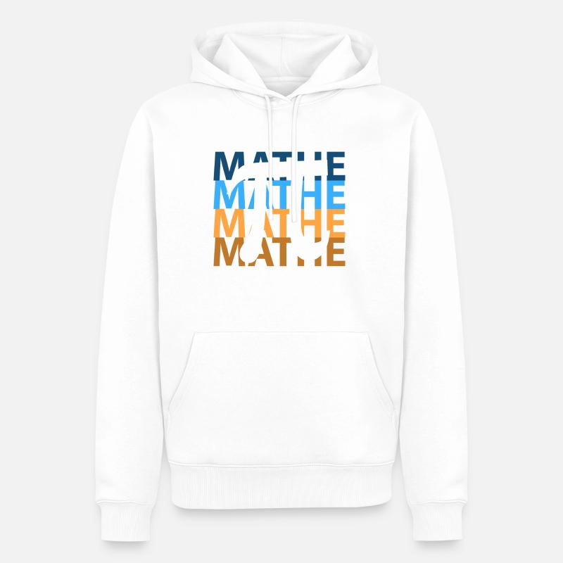 Math maths - Sweat à capuche Premium bio Homme - blanc