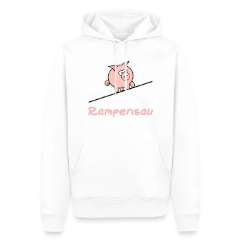 Rampensau Lustig Schwein Comic Rosa - Männer Premium Bio Hoodie - Weiß - Vorne - Nico (187cm)