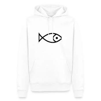 Poisson - Sweat à capuche Premium bio Homme - blanc - Devant - Nico (187cm)