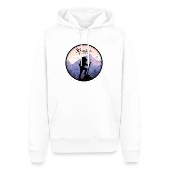 montagnes - Sweat à capuche Premium bio Homme - blanc - Devant - Nico (187cm)