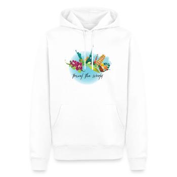 Voyages - Sweat à capuche Premium bio Homme - blanc - Devant - Nico (187cm)