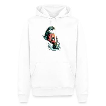 Masque à gaz - Sweat à capuche Premium bio Homme - blanc - Devant - Nico (187cm)