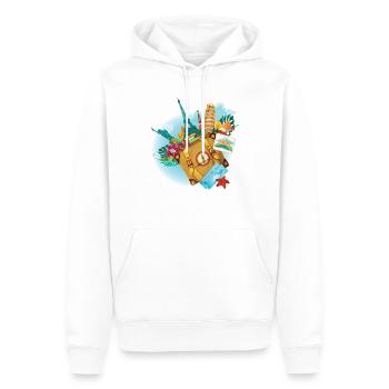 Voyage - Sweat à capuche Premium bio Homme - blanc - Devant - Nico (187cm)