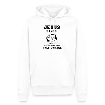 Jesus RPG Dungeon Motivation Dragon Gift - Männer Premium Bio Hoodie - Weiß - Vorne - Nico (187cm)