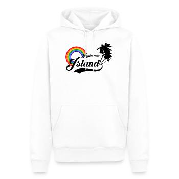 Rainbow Island LGBT Gay Pride Regenbogen Insel - Männer Premium Bio Hoodie - Weiß - Vorne - Nico (187cm)