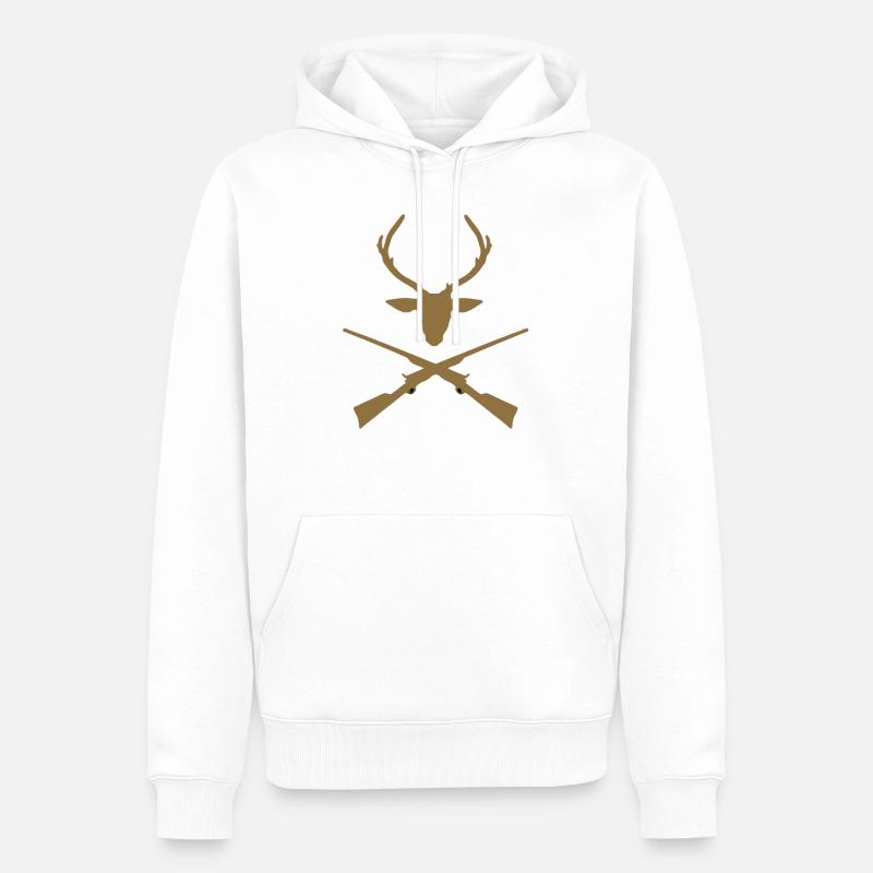 Chasseur de cerf chasseur chasseur - Sweat à capuche Premium bio Homme - blanc