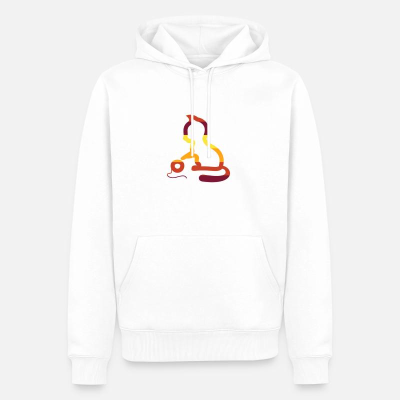 Katze - Männer Premium Bio Hoodie - Weiß