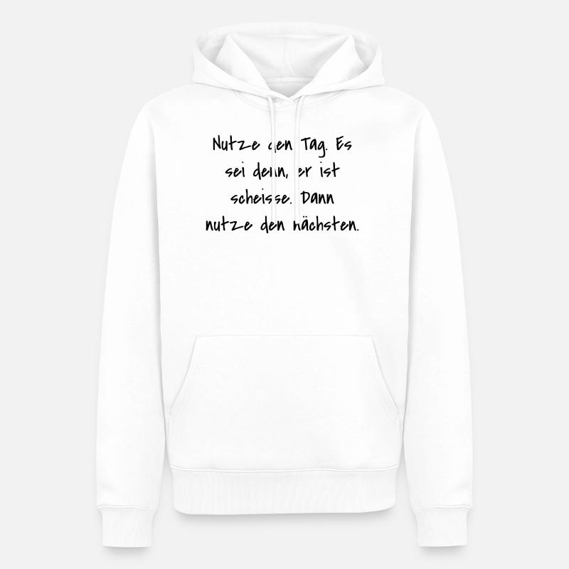 Spruch - Männer Premium Bio Hoodie - Weiß