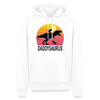 Daddysaurus Dinosaurier Dino Vater Dad Papa Shirt - Männer Premium Bio Hoodie - Weiß - Vorne - Nico (187cm)