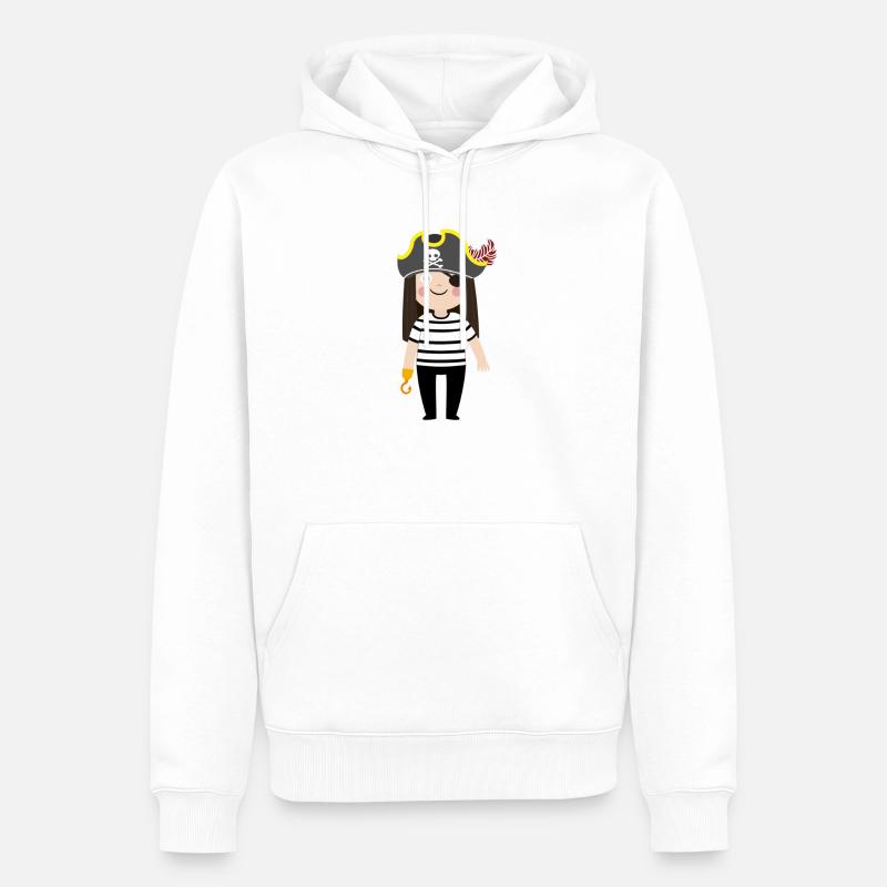 Pirate avec chapeau de pirate - Sweat à capuche Premium bio Homme - blanc