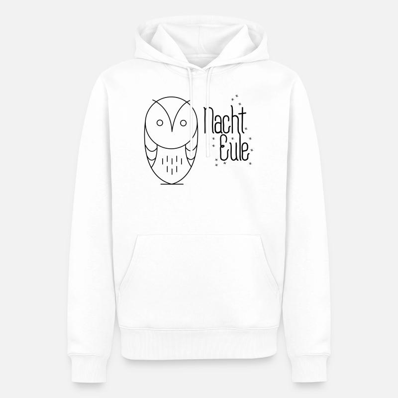 Nachteule - Männer Premium Bio Hoodie - Weiß