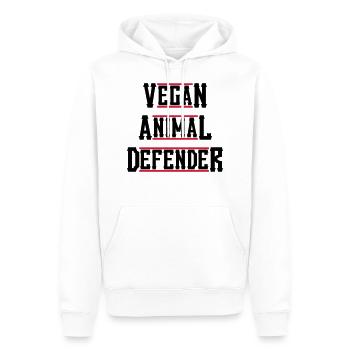VEGAN ANIMAL DEFENDER western - Sweat à capuche Premium bio Homme - blanc - Devant - Nico (187cm)