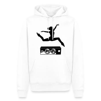 Tänzerin und Lautsprecher - Männer Premium Bio Hoodie - Weiß - Vorne - Nico (187cm)