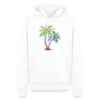 Palmier à paillettes - Sweat à capuche Premium bio Homme - blanc - Devant - Nico (187cm)