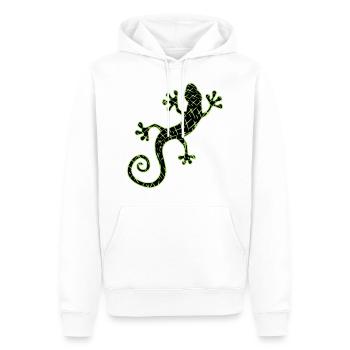 Gekko green and black - Men’s Premium Organic Hoodie - white - Front - Nico (187cm)