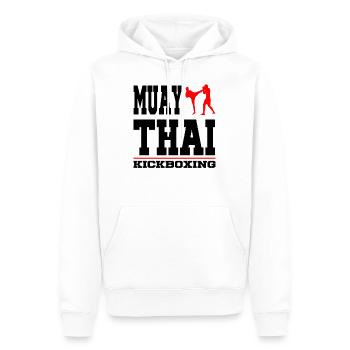 Muay Thai Kickboxing kickboxing femmes hommes enfants - Sweat à capuche Premium bio Homme - blanc - Devant - Nico (187cm)