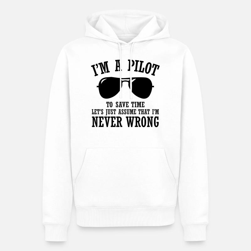 I m a Pilot - Männer Premium Bio Hoodie - Weiß