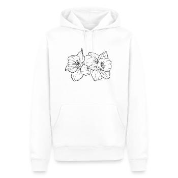 0C627020 190E 44AD 8252 5FA9590AE5B1 - Männer Premium Bio Hoodie - Weiß - Vorne - Nico (187cm)