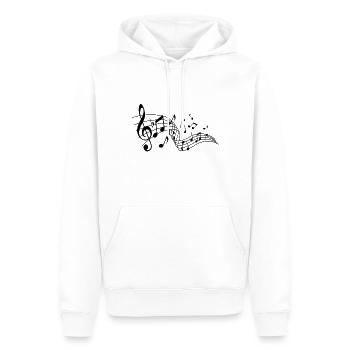 Clef notes note de musique musique musicien - Sweat à capuche Premium bio Homme - blanc - Devant - Nico (187cm)