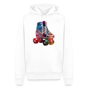 patins à roulettes sport art #roller #skates - Sweat à capuche Premium bio Homme - blanc - Devant - Nico (187cm)