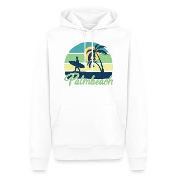 Surfbrett surfen Surfer Palm Beach Palmen Strand - Männer Premium Bio Hoodie - Weiß - Vorne - Nico (187cm)