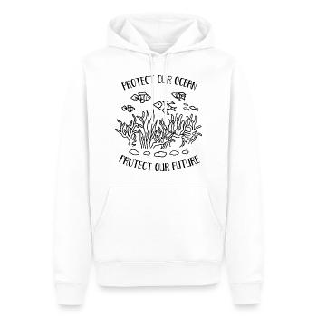 Schützt Unseren Ozean Meer Plastik Verschmutzung - Männer Premium Bio Hoodie - Weiß - Vorne - Nico (187cm)