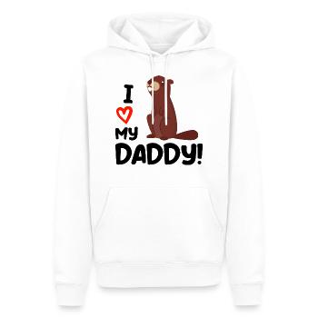 I love my daddy-cadeau naissance papa père - Sweat à capuche Premium bio Homme - blanc - Devant - Nico (187cm)