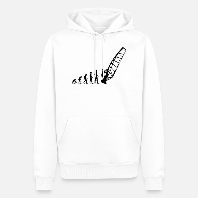 Windsurfer Surfen Windsurfen Windsurfing Evolution - Männer Premium Bio Hoodie - Weiß