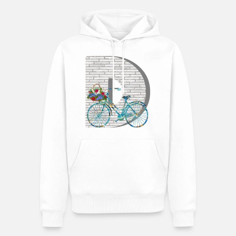 vélo e 100 d - Sweat à capuche Premium bio Homme - blanc