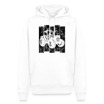 Bauer Retro Traktor Trecker Traktoren Bauernhof - Männer Premium Bio Hoodie - Weiß - Vorne - Nico (187cm)
