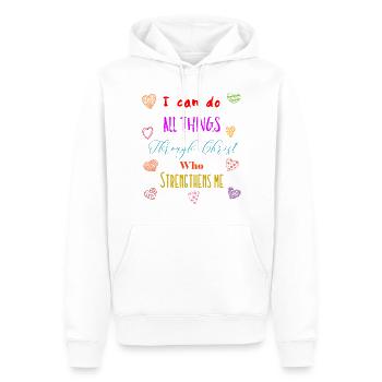 Jésus Jésus Jésus chrétien chrétien chrétien chrétien - Sweat à capuche Premium bio Homme - blanc - Devant - Nico (187cm)