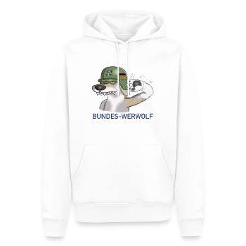Bundes Werwolf - Männer Premium Bio Hoodie - Weiß - Vorne - Nico (187cm)