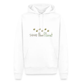 rette den Planeten bienen naturschutz Klimaschutz - Männer Premium Bio Hoodie - Weiß - Vorne - Nico (187cm)