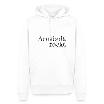 Arnstadt rockt - Textdesign mit Stadtnamen - Männer Premium Bio Hoodie - Weiß - Vorne - Nico (187cm)