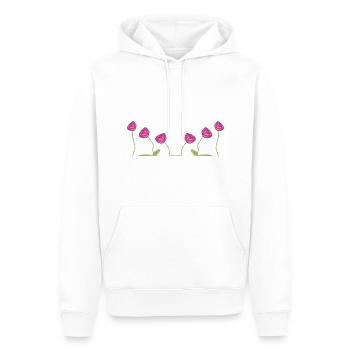 fleurs roses symbole plante - Sweat à capuche Premium bio Homme - blanc - Devant - Nico (187cm)