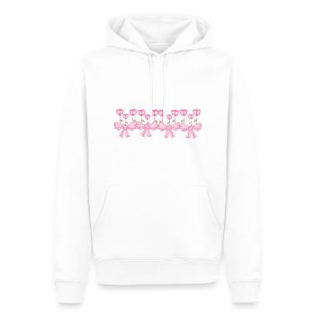 rosa schleifen linie blumen pflanzen - Männer Premium Bio Hoodie - Weiß - Vorne - Nico (187cm)