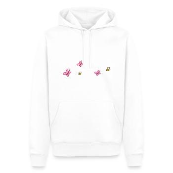 symboles forme nature papillon abeilles animaux - Sweat à capuche Premium bio Homme - blanc - Devant - Nico (187cm)